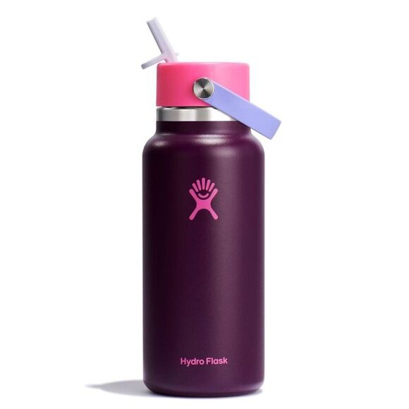 Hydro Flask -  32oz Wide Mouth Flex Straw Water Bottl Sugar Plum - Picture 1 of 4
